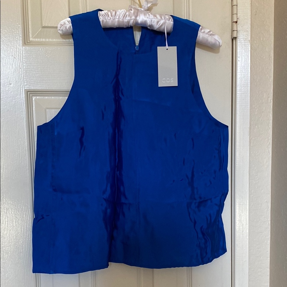 COS Blue Boxy Sleeveless Tank Top Size 12 Women